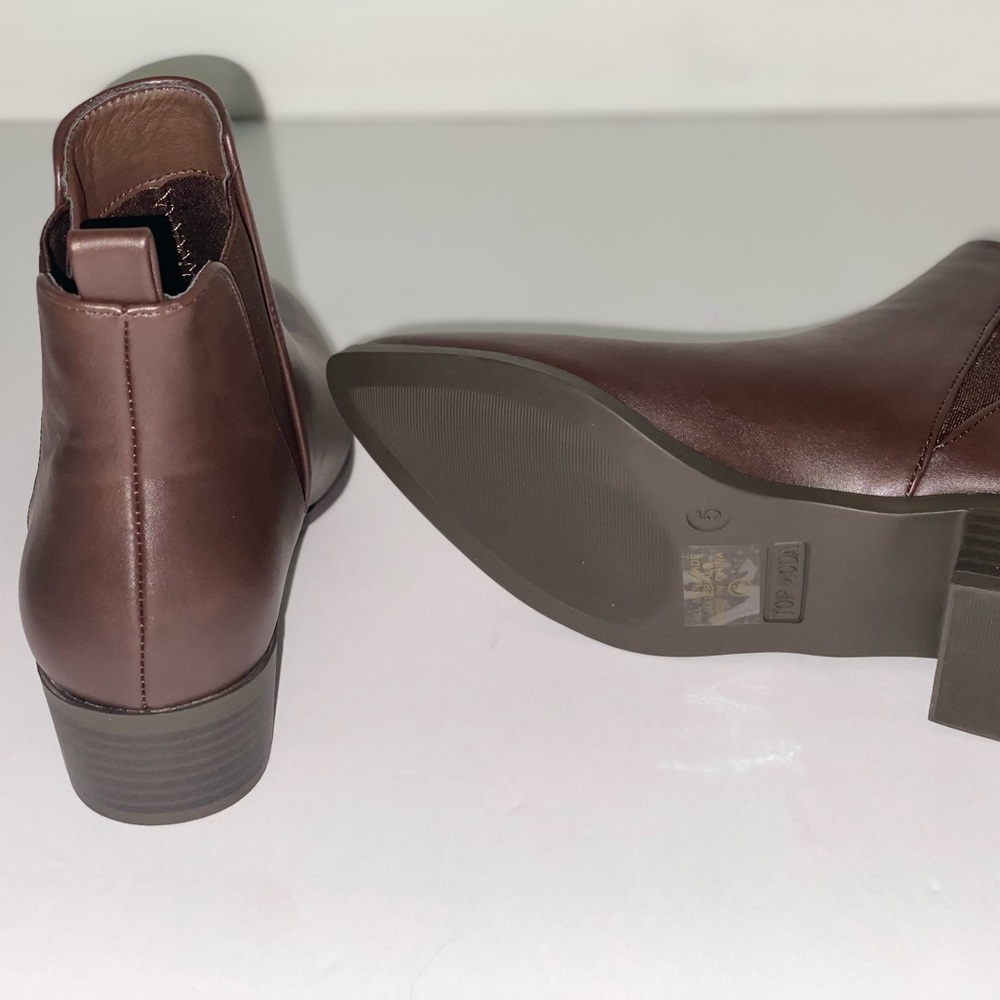 Top Moda Brown Ankle Boots - Picture 5 of 9